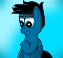 Size: 3600x3300 | Tagged: safe, artist:agkandphotomaker2000, oc, oc:pony video maker, pegasus, pony, chest fluff, disappointed, fluffy, high res, simple drawing