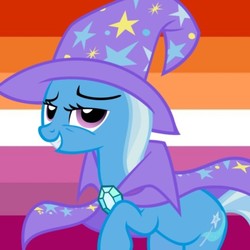 Size: 540x540 | Tagged: safe, trixie, pony, g4, headcanon, lesbian pride flag, lgbt headcanon, pride, sexuality headcanon