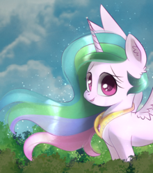 Size: 1193x1358 | Tagged: safe, artist:autumnvoyage, princess celestia, alicorn, pony, g4, cute, cutelestia, ear fluff, female, looking at you, mare, solo, spread wings, wings