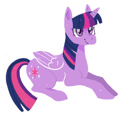 Size: 4176x3912 | Tagged: safe, artist:poltergyst, twilight sparkle, alicorn, pony, g4, absurd resolution, cute, female, mare, prone, simple background, solo, twiabetes, twilight sparkle (alicorn), white background