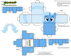 Size: 2979x2354 | Tagged: safe, artist:grapefruitface1, part of a set, trixie, pony, g4, craft, cubeecraft, female, high res, papercraft, printable, template