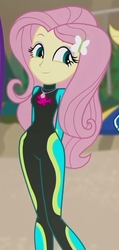Size: 2100x4414 | Tagged: safe, screencap, applejack, fluttershy, blue crushed, equestria girls, equestria girls series, g4, adorasexy, beach, beautisexy, clothes, cropped, curvy, cute, female, fluttershy's wetsuit, geode of fauna, hips, magical geodes, sexy, shyabetes, smiling, solo focus, swimsuit, wetsuit