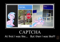 Size: 3703x2616 | Tagged: safe, silverstream, g4, captcha, demotivational poster, high res, meme, stairs, that hippogriff sure does love stairs