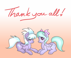 Size: 1218x1000 | Tagged: safe, artist:marikaefer, cloudchaser, flitter, pony, ask flitter and cloudchaser, g4, prone