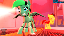 Size: 1280x720 | Tagged: safe, artist:sky chaser, oc, oc only, oc:dr drakem, oc:mka2, alicorn, pony, robot, robot pony, 3d, angry, pony adventure, source filmmaker