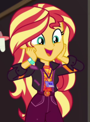 Size: 441x598 | Tagged: safe, screencap, sunset shimmer, equestria girls, g4, how to backstage, my little pony equestria girls: better together, cropped, cute, female, shimmerbetes, solo