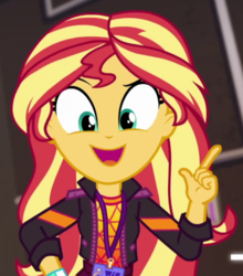 Size: 502x570 | Tagged: safe, screencap, sunset shimmer, equestria girls, g4, how to backstage, my little pony equestria girls: better together, cropped, female, open mouth, smiling, solo