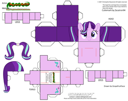 Size: 2979x2354 | Tagged: safe, artist:grapefruitface1, part of a set, starlight glimmer, pony, g4, craft, cubeecraft, female, high res, papercraft, printable, template