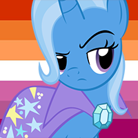 Size: 200x200 | Tagged: safe, trixie, pony, g4, female, lesbian pride flag, solo