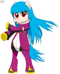 Size: 4700x5800 | Tagged: safe, artist:toonalexsora007, earth pony, pony, bipedal, dead or alive, king of fighters, kula diamond, ponified, solo