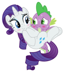 Size: 969x1097 | Tagged: safe, artist:georgegarza01, rarity, spike, dragon, pony, unicorn, g4, female, holding a pony, male, mare, ship:sparity, shipping, show accurate, simple background, straight, transparent background, vector