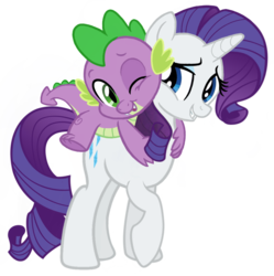 Size: 846x848 | Tagged: safe, artist:georgegarza01, rarity, spike, dragon, pony, unicorn, g4, cute, female, male, mare, raribetes, ship:sparity, shipping, show accurate, simple background, spikabetes, straight, transparent background, vector