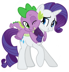 Size: 832x862 | Tagged: safe, artist:georgegarza01, rarity, spike, dragon, pony, unicorn, g4, claws, cute, dragons riding ponies, female, male, mare, raribetes, riding, ship:sparity, shipping, shipping fuel, show accurate, simple background, spikabetes, spike riding rarity, straight, transparent background, vector