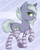 Size: 960x1200 | Tagged: safe, artist:higglytownhero, limestone pie, earth pony, pony, g4, abstract background, blushing, clothes, cute, dock, female, limabetes, looking at you, mare, open mouth, profile, raised hoof, socks, solo, striped socks, thigh highs, underhoof