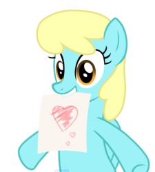Size: 2700x3000 | Tagged: safe, artist:losyara, sassaflash, pegasus, pony, g4, background pony, drawing, female, heart, high res, mare, mouth hold, paper, simple background, smiling, solo, transparent background, ych result