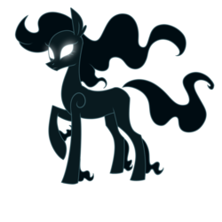 Size: 1000x1000 | Tagged: dead source, safe, artist:wubcakeva, pony, shadow pony, blank eyes, concept, glowing eyes, raised hoof, simple background, solo, transparent background