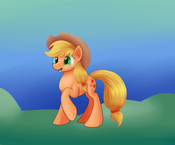 Size: 1800x1500 | Tagged: safe, artist:huffy26, applejack, pony, g4, cowboy hat, female, hat, mare, smiling, solo, stetson