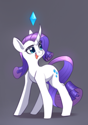 Size: 2480x3508 | Tagged: safe, artist:underpable, rarity, pony, unicorn, g4, atg 2019, female, high res, mare, newbie artist training grounds, open mouth, plumbob, smiling, solo, the sims