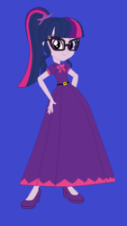 Size: 370x654 | Tagged: safe, artist:starman1999, sci-twi, twilight sparkle, equestria girls, g4, my little pony equestria girls: better together, base used, female, geode of telekinesis, glasses, long dress, magical geodes, ponytail, solo
