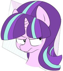 Size: 1280x1461 | Tagged: safe, artist:dark shadow, starlight glimmer, pony, unicorn, g4, abstract background, bust, female, mare, portrait, s5 starlight, solo