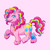 Size: 787x787 | Tagged: safe, artist:geminineart, part of a set, pinkie pie, earth pony, pony, g4, alternate cutie mark, bangles, bracelet, candy, choker, cutie mark, female, food, g5 concept leak style, g5 concept leaks, hair accessory, jewelry, leg warmers, looking at you, mare, open mouth, pink background, pinkie pie (g5 concept leak), raised hoof, redesign, simple background, smiling, solo, tail wrap, unshorn fetlocks, watermark