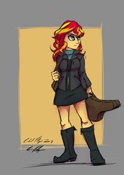 Size: 636x900 | Tagged: safe, artist:gabbslines, sunset shimmer, equestria girls, g4, female, guitar, musical instrument, sketch, solo