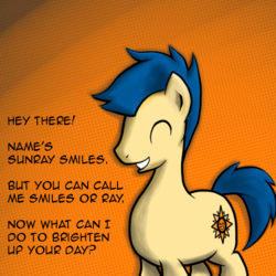 Size: 512x512 | Tagged: safe, artist:shadowkixx, oc, oc only, oc:sunray smiles, earth pony, pony, ask sunray smiles, ask, male, solo, stallion, tumblr