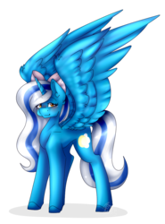 Size: 783x1058 | Tagged: safe, artist:kaeltheraptorpony, oc, oc:fleurbelle, alicorn, pony, alicorn oc, bow, female, hair bow, mare, solo