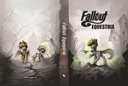 Size: 1500x1006 | Tagged: safe, artist:ramiras, oc, oc only, oc:calamity, oc:littlepip, oc:velvet remedy, pegasus, pony, unicorn, fallout equestria, battle saddle, book cover, butt, clothes, cloud, cloudy, cover, dashite, dead tree, fanfic, fanfic art, female, fluttershy medical saddlebag, glowing horn, gritted teeth, gun, handgun, hat, hooves, horn, house, jumpsuit, levitation, little macintosh, magic, male, mare, medical saddlebag, optical sight, pipbuck, plot, raider, revolver, rifle, road, ruins, scope, shotgun, spread wings, stallion, telekinesis, tree, vault suit, weapon, wings