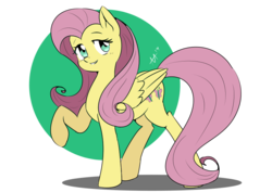 Size: 842x595 | Tagged: safe, artist:shelltoon, fluttershy, pegasus, pony, g4, abstract background, cute, female, folded wings, looking at you, mare, newbie artist training grounds, raised hoof, shyabetes, simple background, smiling, solo, standing, three quarter view, transparent background, wings