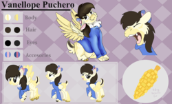 Size: 6000x3632 | Tagged: safe, artist:euspuche, oc, oc:vanellope, bat pony, chimera, pony, reference sheet