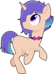 Size: 1671x2295 | Tagged: safe, artist:song-star, artist:teepew, oc, oc only, oc:starshine gleam, pony, unicorn, base used, blank flank, bowtie, male, next generation, offspring, parent:flash sentry, parent:twilight sparkle, parents:flashlight, raised hoof, solo, stallion