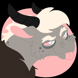 Size: 2000x2000 | Tagged: safe, artist:euspuche, oc, oc only, oc:jengibre, chimera, draconequus, pony, bust, draconequus oc, fluffy, high res, logo, looking at you, male, portrait, solo, tongue out