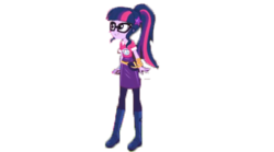 Size: 2700x1500 | Tagged: safe, artist:sunsetshimmertrainz1, edit, edited screencap, screencap, sci-twi, twilight sparkle, equestria girls, festival filters, g4, my little pony equestria girls: better together, background removed, boots, clothes, fanny pack, female, geode of telekinesis, glasses, magical geodes, music festival outfit, not a vector, pantyhose, ponytail, shoes, simple background, skirt, solo, transparent background