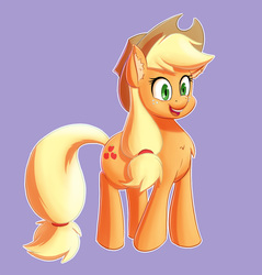 Size: 1351x1416 | Tagged: safe, artist:ikarooz, applejack, earth pony, pony, g4, cowboy hat, female, hat, mare, simple background, smiling, solo, stetson