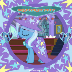 Size: 2000x2000 | Tagged: safe, artist:grapefruitface1, edit, trixie, pony, g4, europe (band), grapefruit face, high res, parody, show accurate, single cover