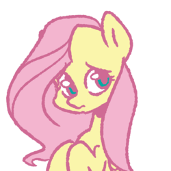 Size: 1280x1280 | Tagged: safe, artist:vaportraiil, fluttershy, pony, g4, cute, female, mare, shyabetes, simple background, solo, white background