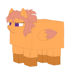 Size: 1819x1826 | Tagged: safe, artist:shoophoerse, oc, oc only, oc:shoop, pegasus, pony, annoyed, minecraft, no pupils, simple background, solo, unamused, white background