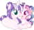 Size: 793x691 | Tagged: safe, artist:moon-rose-rosie, twilight velvet, oc, oc only, oc:celestial moon, alicorn, pony, g1, g4, base used, duo, female, filly, g1 to g4, generation leap, grandmother and grandchild, grandmother and granddaughter, magical lesbian spawn, offspring, parent:rainbow dash, parent:twilight sparkle, parents:twidash, prone, simple background, transparent background