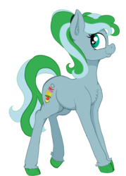 Size: 3330x4654 | Tagged: safe, artist:paskanaakka, part of a set, oc, oc only, unnamed oc, earth pony, pony, chest fluff, colored hooves, commission, digital art, female, mare, ponytail, simple background, smiling, solo, standing, transparent background