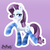 Size: 2733x2733 | Tagged: safe, artist:piripaints, rarity, pony, unicorn, g4, bedroom eyes, blushing, clothes, cute, ear fluff, female, high res, looking at you, mare, purple background, raribetes, simple background, smiling, smirk, socks, solo, stockings, striped socks, thigh highs, watermark
