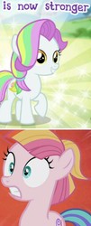 Size: 779x1922 | Tagged: safe, gameloft, coconut cream, toola roola, pony, fame and misfortune, g4, meme, wow! glimmer