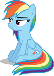 Size: 3550x5000 | Tagged: safe, artist:cencerberon, rainbow dash, pegasus, pony, .svg available, episode unknown, faic, female, lidded eyes, mare, show accurate, simple background, sitting, smiling, smirk, smug, smugdash, solo, transparent background, vector