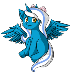 Size: 1615x1674 | Tagged: safe, artist:xpasteque, oc, oc:fleurbelle, alicorn, pony, adorabelle, alicorn oc, bow, cute, female, hair bow, looking at you, mare, ocbetes, sitting