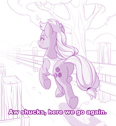 Size: 1280x1390 | Tagged: safe, artist:dstears, applejack, earth pony, pony, g4, ah shit here we go again, atg 2019, butt, clothes, facing away, female, grand theft auto, gta san andreas, hatless, heart, hoof heart, mare, meme, missing accessory, newbie artist training grounds, plot, ponified meme, rear view, shirt, solo, t-shirt