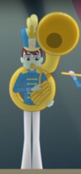 Size: 285x608 | Tagged: safe, screencap, cranberry mint, equestria girls, g4, cropped, low quality, musical instrument, puffy cheeks, solo focus, sousaphone, tuba