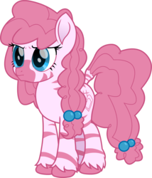 Size: 1490x1737 | Tagged: safe, artist:spookitty, oc, oc:lovey dovey, hybrid, pegasus, pony, zebra, zony, ponyfinder, commission, dungeons and dragons, female, hair tie, mare, pathfinder, pen and paper rpg, potion, rpg, short leg, sitting