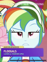 Size: 589x786 | Tagged: safe, screencap, applejack, fluttershy, rainbow dash, sunset shimmer, equestria girls, equestria girls specials, g4, my little pony equestria girls: better together, my little pony equestria girls: sunset's backstage pass, cropped, female, rainbow dash is not amused, raised eyebrow, solo focus, unamused
