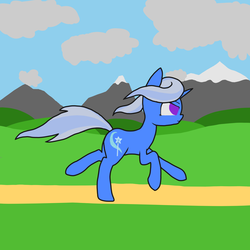 Size: 2048x2048 | Tagged: safe, artist:snezhok42, trixie, pony, unicorn, g4, atg 2019, colored, female, flat colors, high res, newbie artist training grounds, running, solo