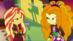 Size: 1920x1080 | Tagged: safe, screencap, adagio dazzle, sunset shimmer, equestria girls, equestria girls specials, g4, my little pony equestria girls: better together, my little pony equestria girls: sunset's backstage pass, crossed arms, music festival outfit